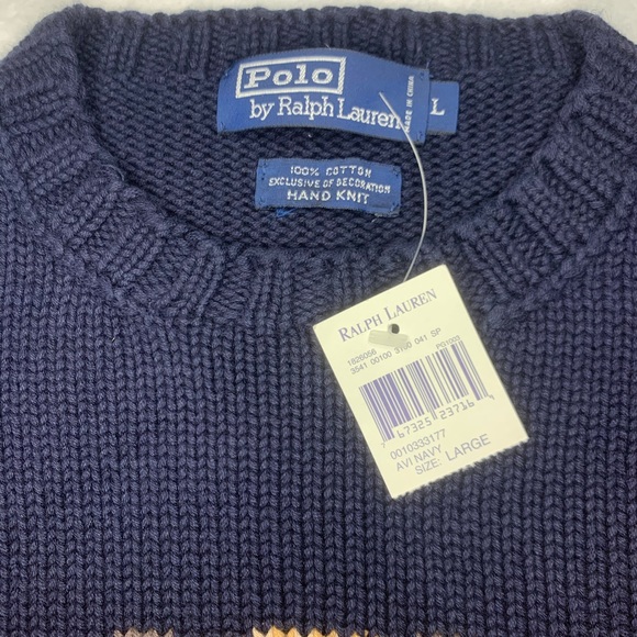 NWT Rare Polo Ralph Lauren Hand Knit Sit Down Bear - Picture 5 of 7